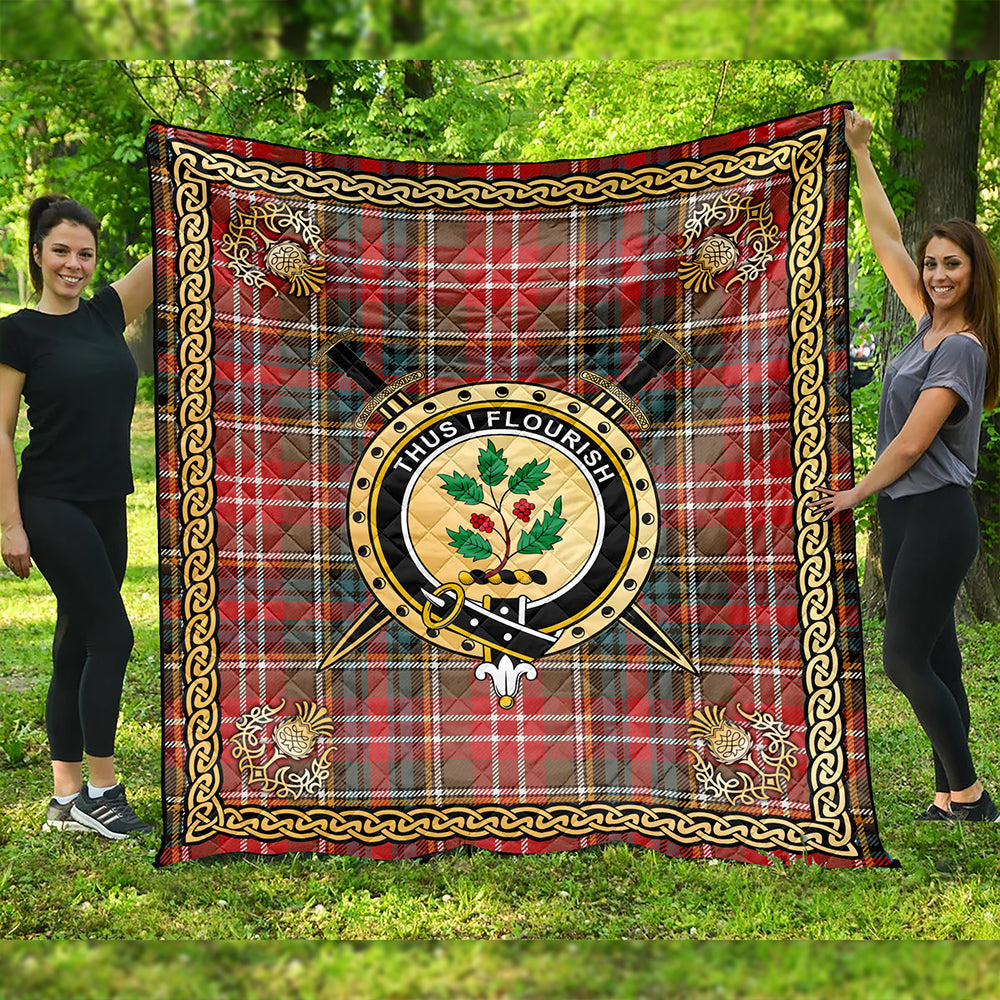 Christie Weathered Clan Badge Tartan Premium Quilt Celtic Shield