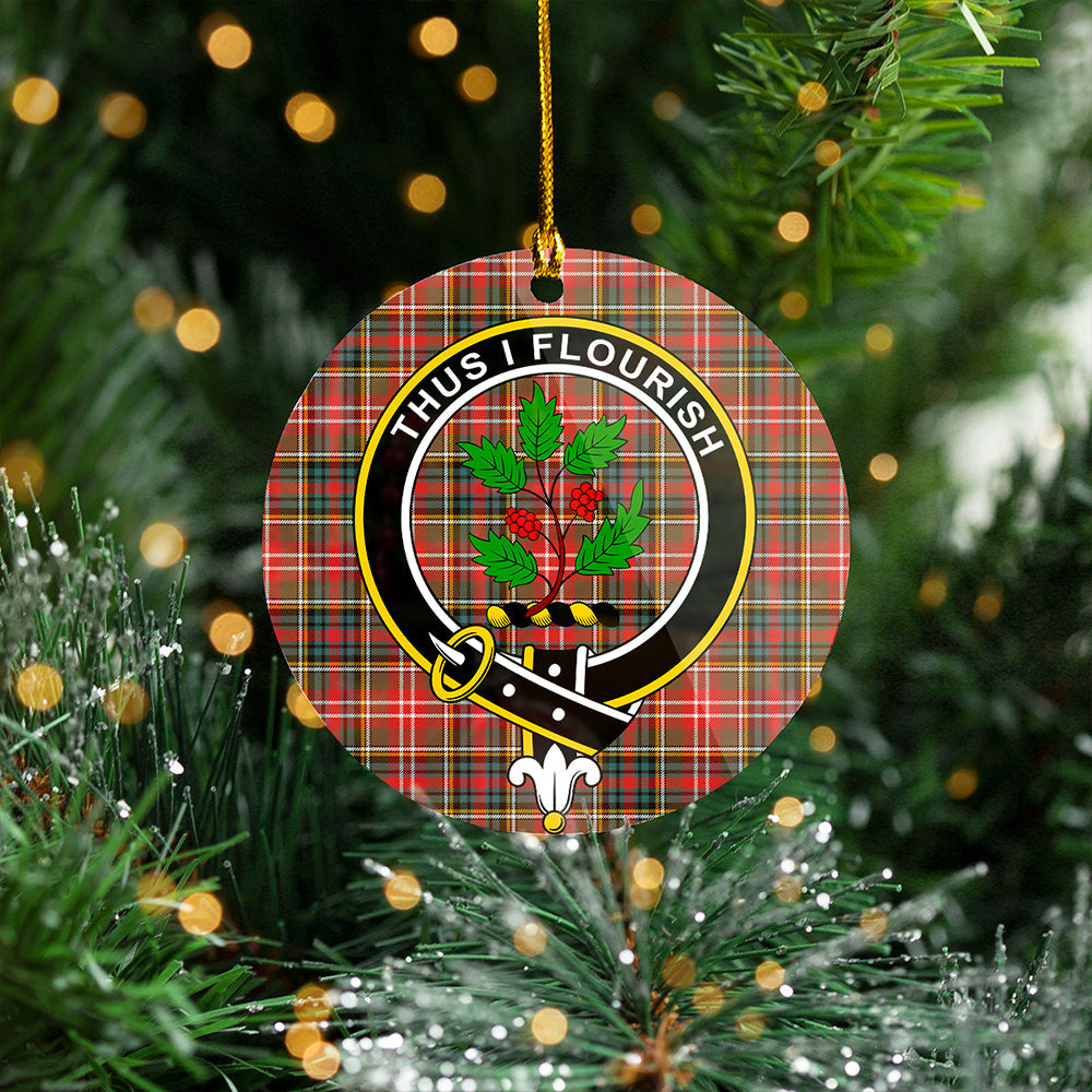 Christie Weathered Clan Badge Tartan Plastic Christmas Ornaments