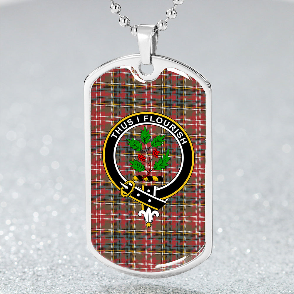 Christie Weathered Clan Badge Classic Tartan Dog Tag Necklace