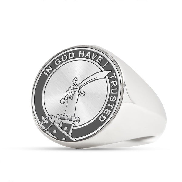 Clark Clan Badge Engraved Signet Ring