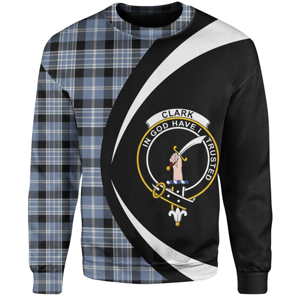 Clark Ancient Clan Badge Tartan Sweatshirt Circle Style Personalized