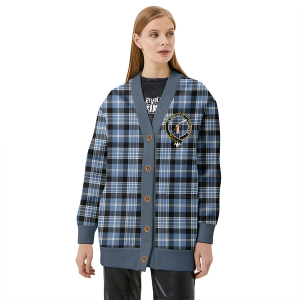 Clark Ancient Clan Badge Tartan V-neck Cardigan