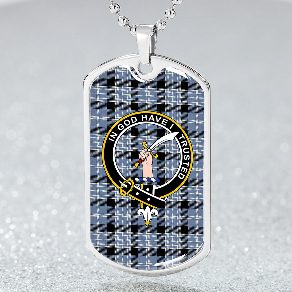 Clark Ancient Clan Badge Classic Tartan Dog Tag Necklace