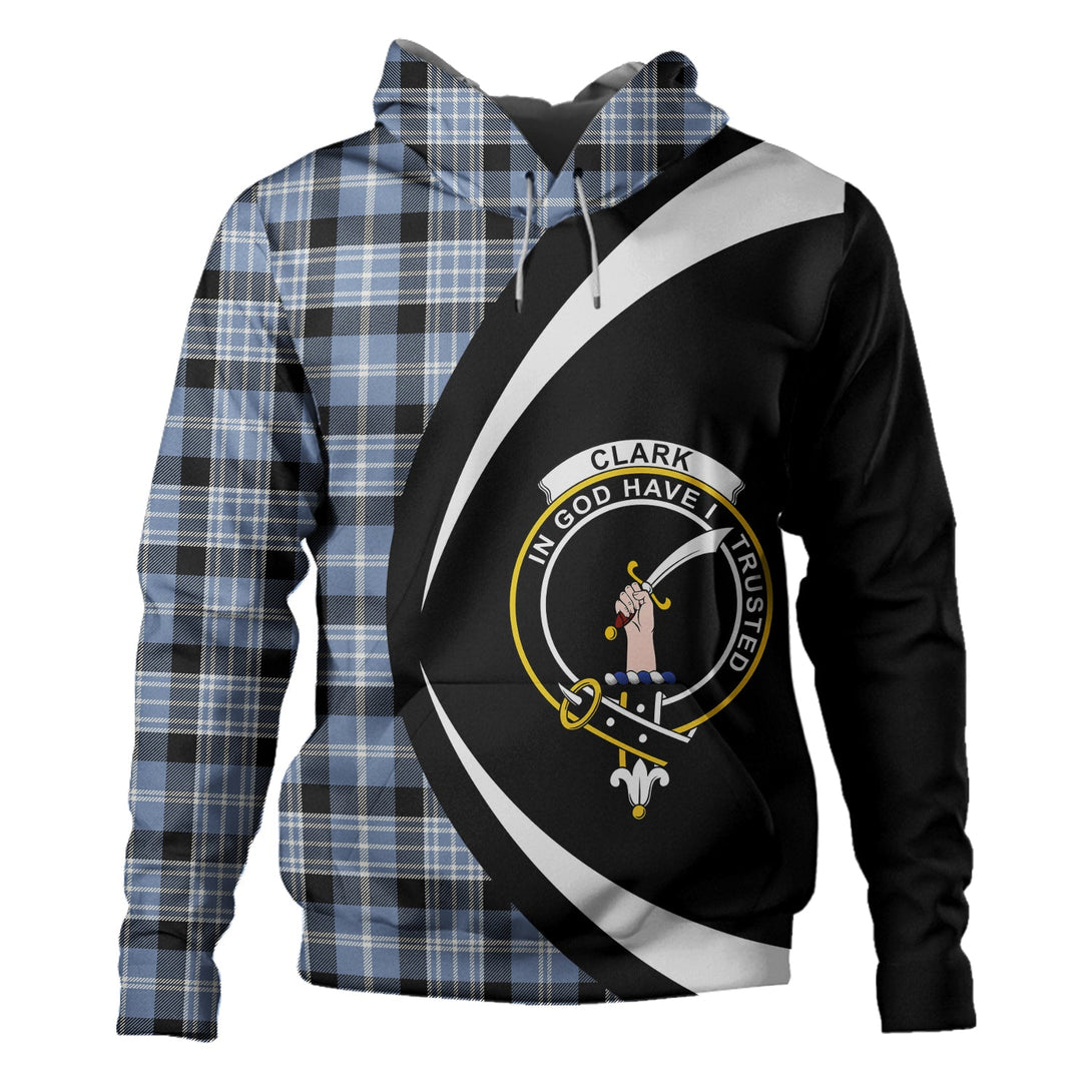 Clark Ancient Clan Badge Tartan Hoodie Circle Style