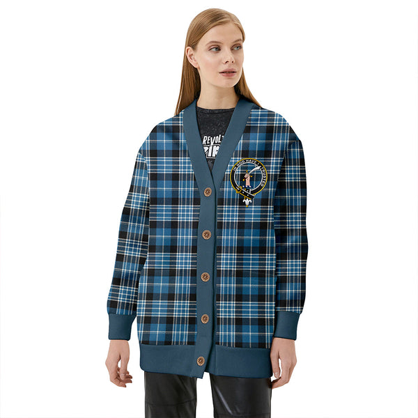 Clark Modern Clan Badge Tartan V-neck Cardigan