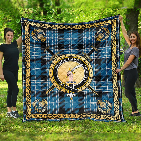 Clark Modern Clan Badge Tartan Premium Quilt Celtic Shield