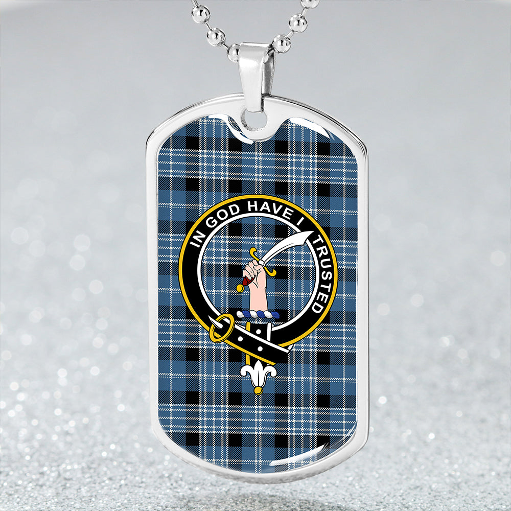 Clark Modern Clan Badge Classic Tartan Dog Tag Necklace