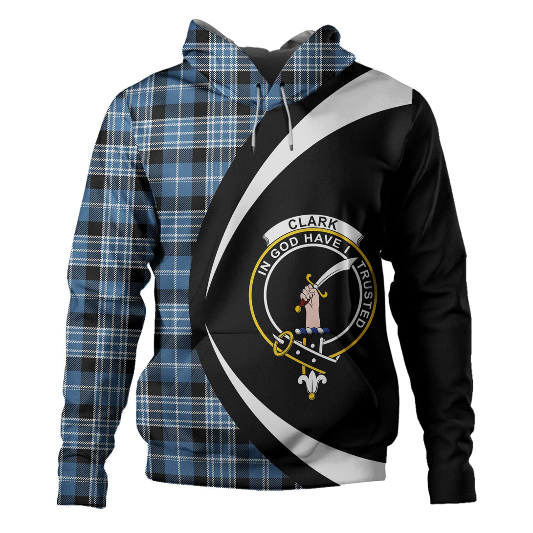 Clark Modern Clan Badge Tartan Hoodie Circle Style