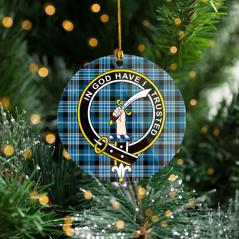 Clark Modern Clan Badge Tartan Plastic Christmas Ornaments