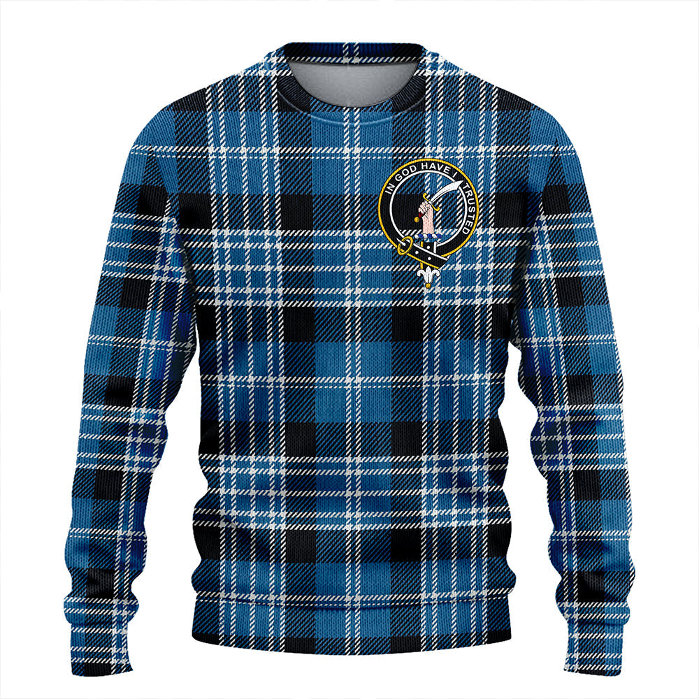 Clark Modern Clan Badge Tartan Knitted Sweater