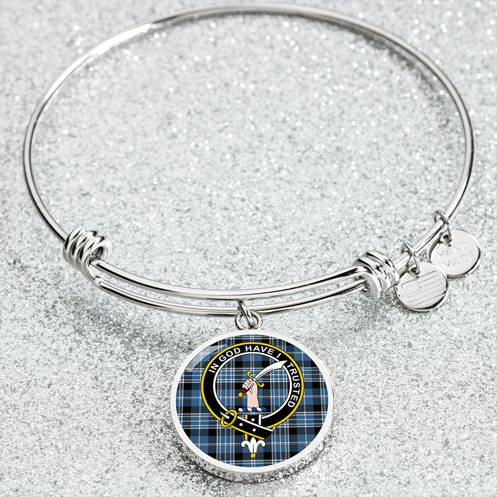 Clark Modern Clan Badge Tartan Classic Circle Bangle