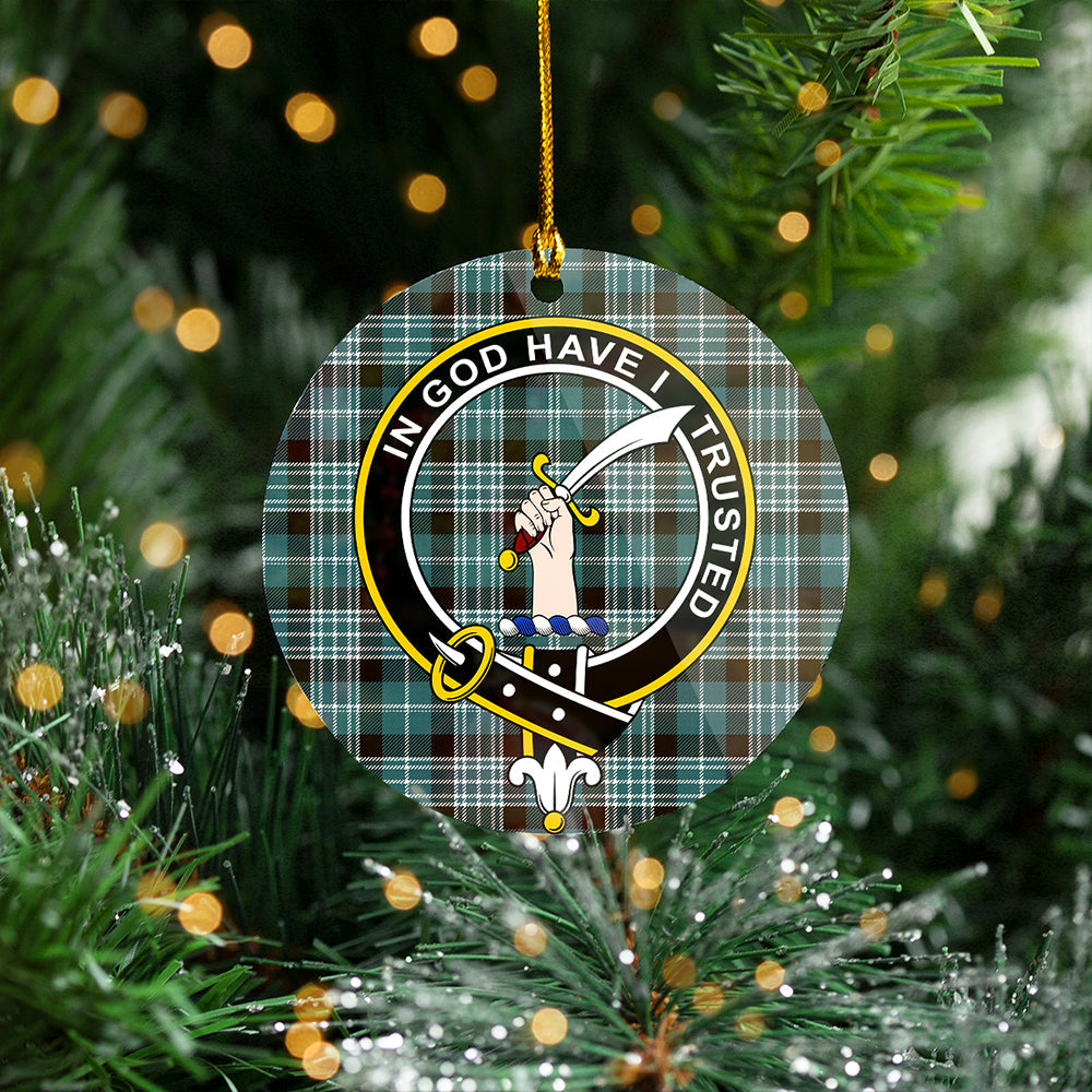 Clark Weathered Clan Badge Tartan Plastic Christmas Ornaments