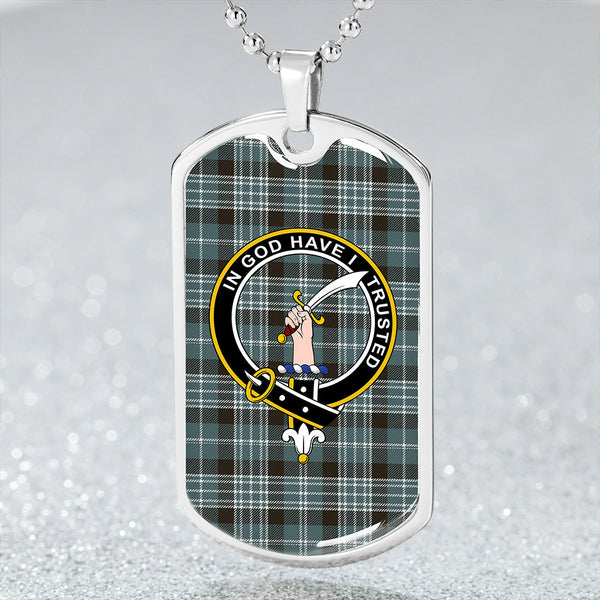 Clark Weathered Clan Badge Classic Tartan Dog Tag Necklace