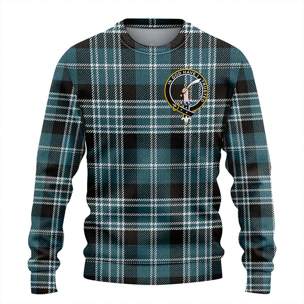 Clark Weathered Clan Badge Tartan Knitted Sweater