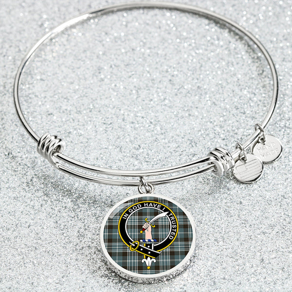 Clark Weathered Clan Badge Tartan Classic Circle Bangle