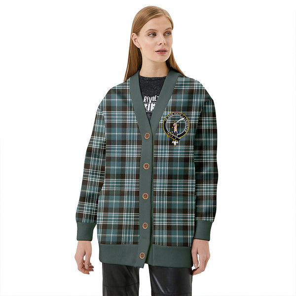 Clark Weathered Clan Badge Tartan V-neck Cardigan