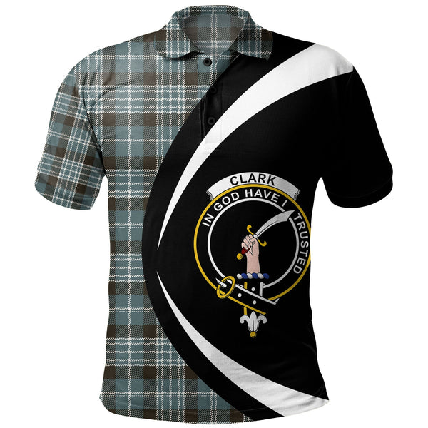 Clark Weathered Clan Badge Tartan Polo Shirt Circle Style Personalized