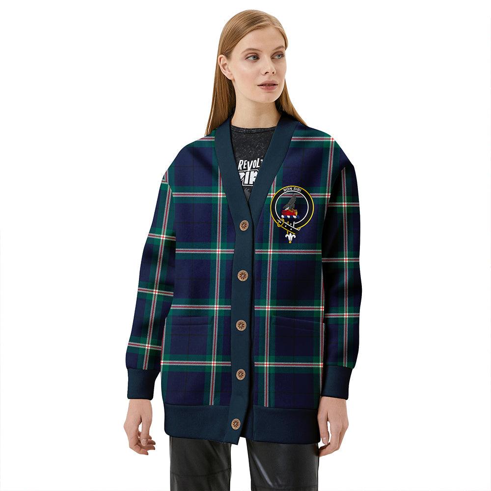 Cleland Modern Clan Badge Tartan V-neck Cardigan