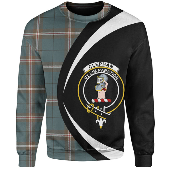 Cleland Weathered Clan Badge Tartan Sweatshirt Circle Style Personalized