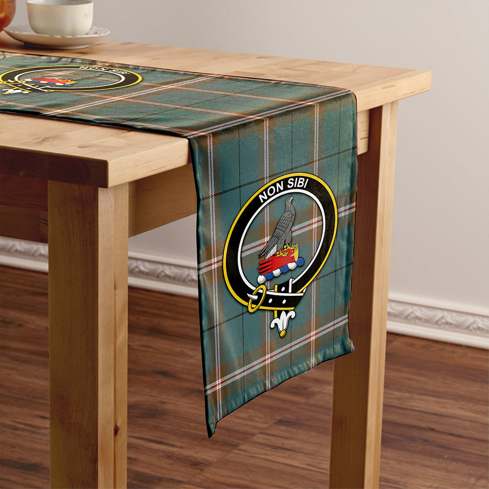 Cleland Weathered Clan Badge Tartan Table Runner