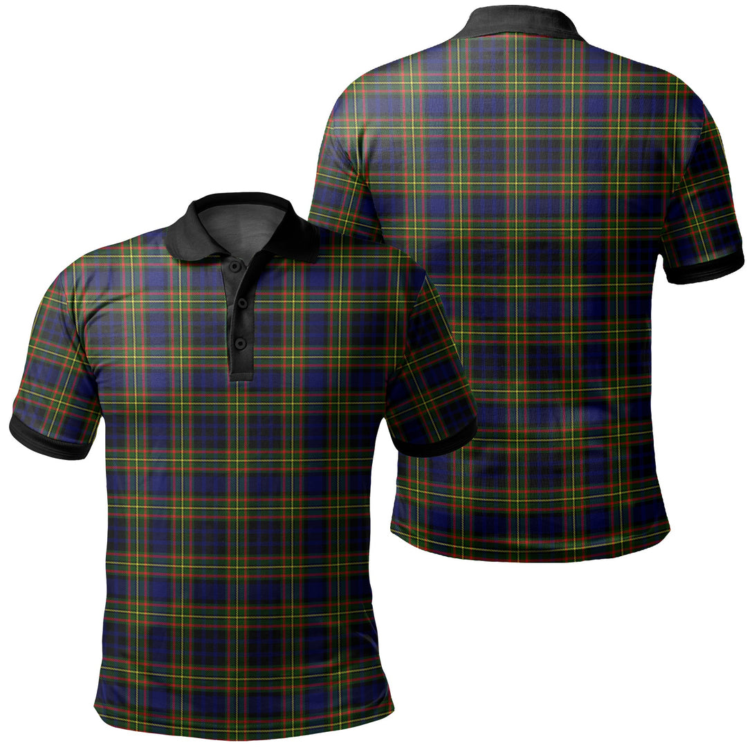 Clelland Modern Tartan Classic Polo Shirt Black Neck 2 Style