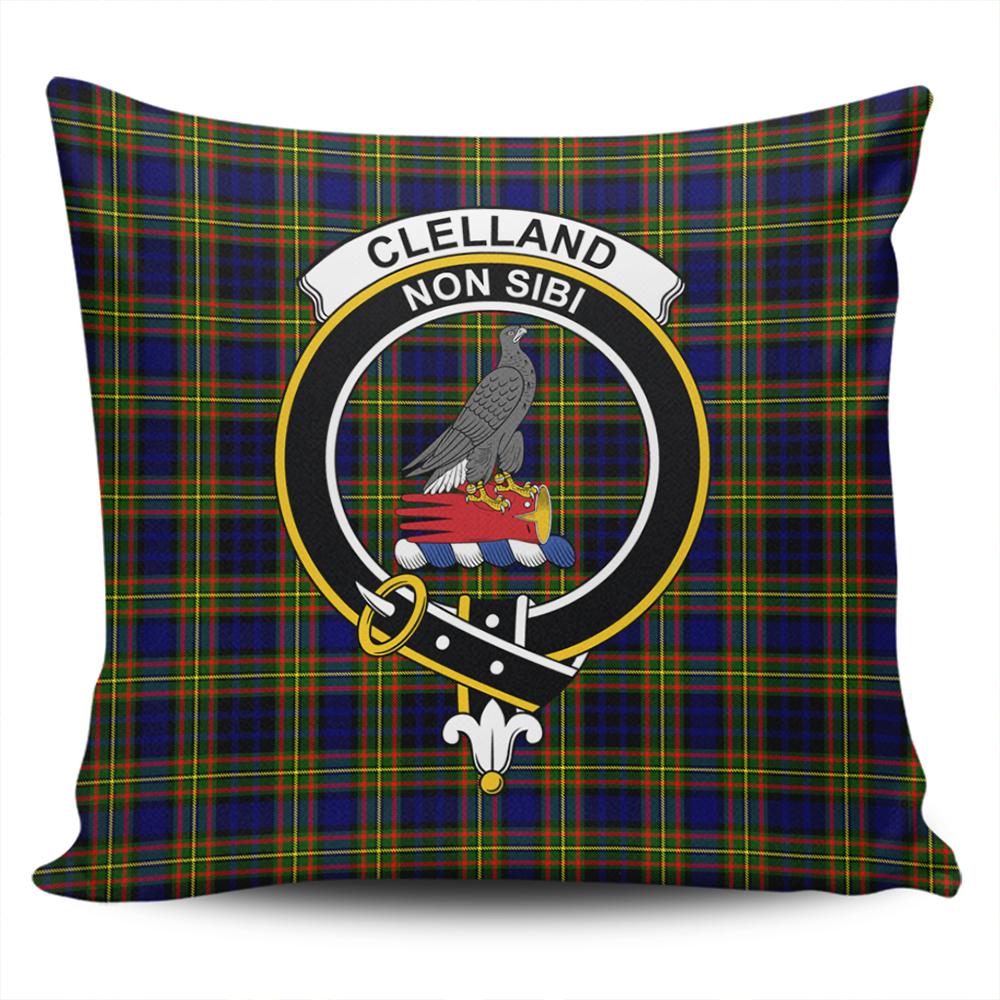 Clelland Modern Tartan Classic Crest Pillow Cover