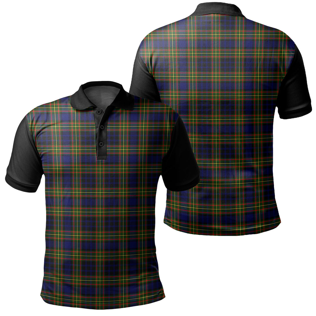 Clelland Modern Tartan Classic Polo Shirt Black Neck 1 Style