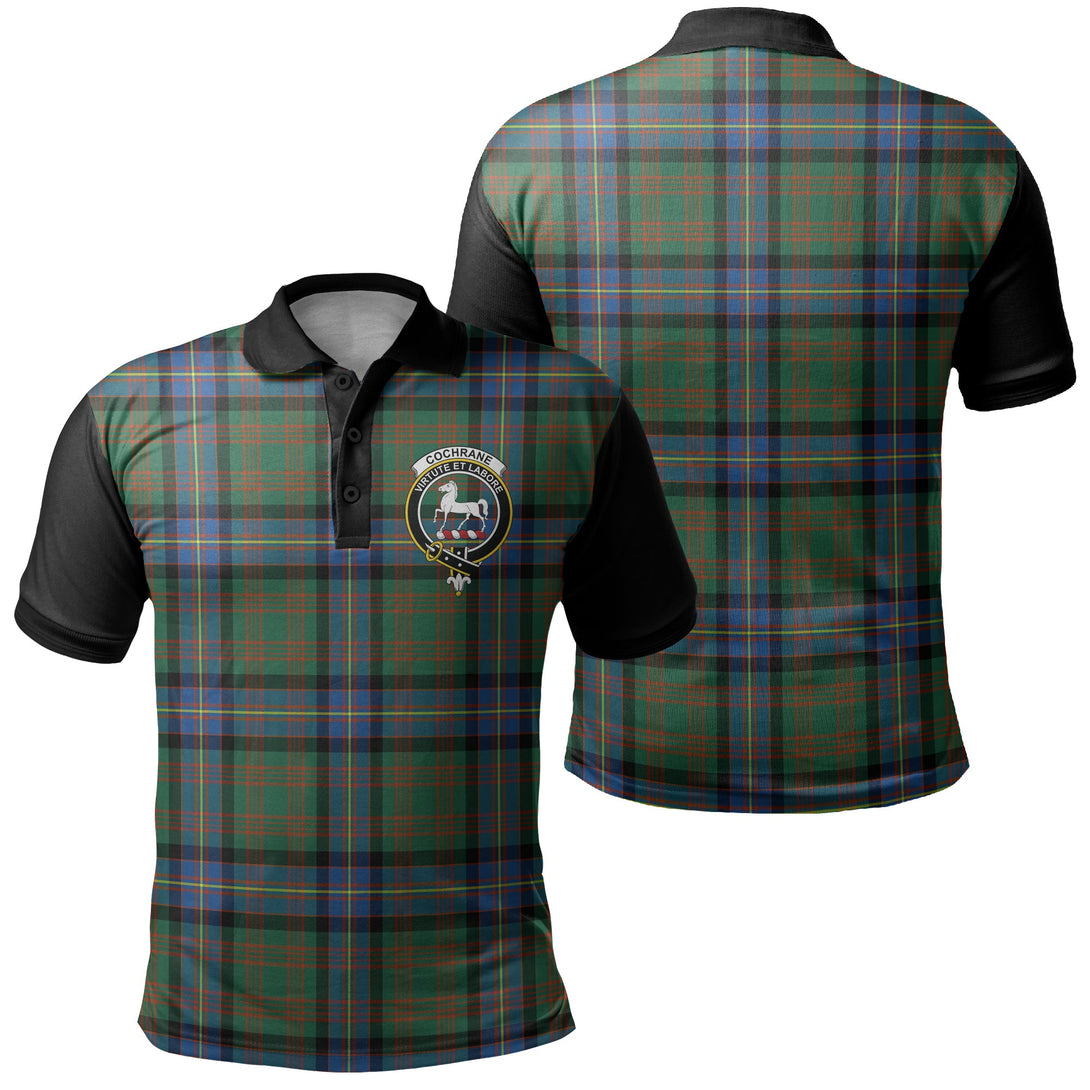 Cochrane Ancient Tartan Crest Polo Shirt Black Neck 1 Style