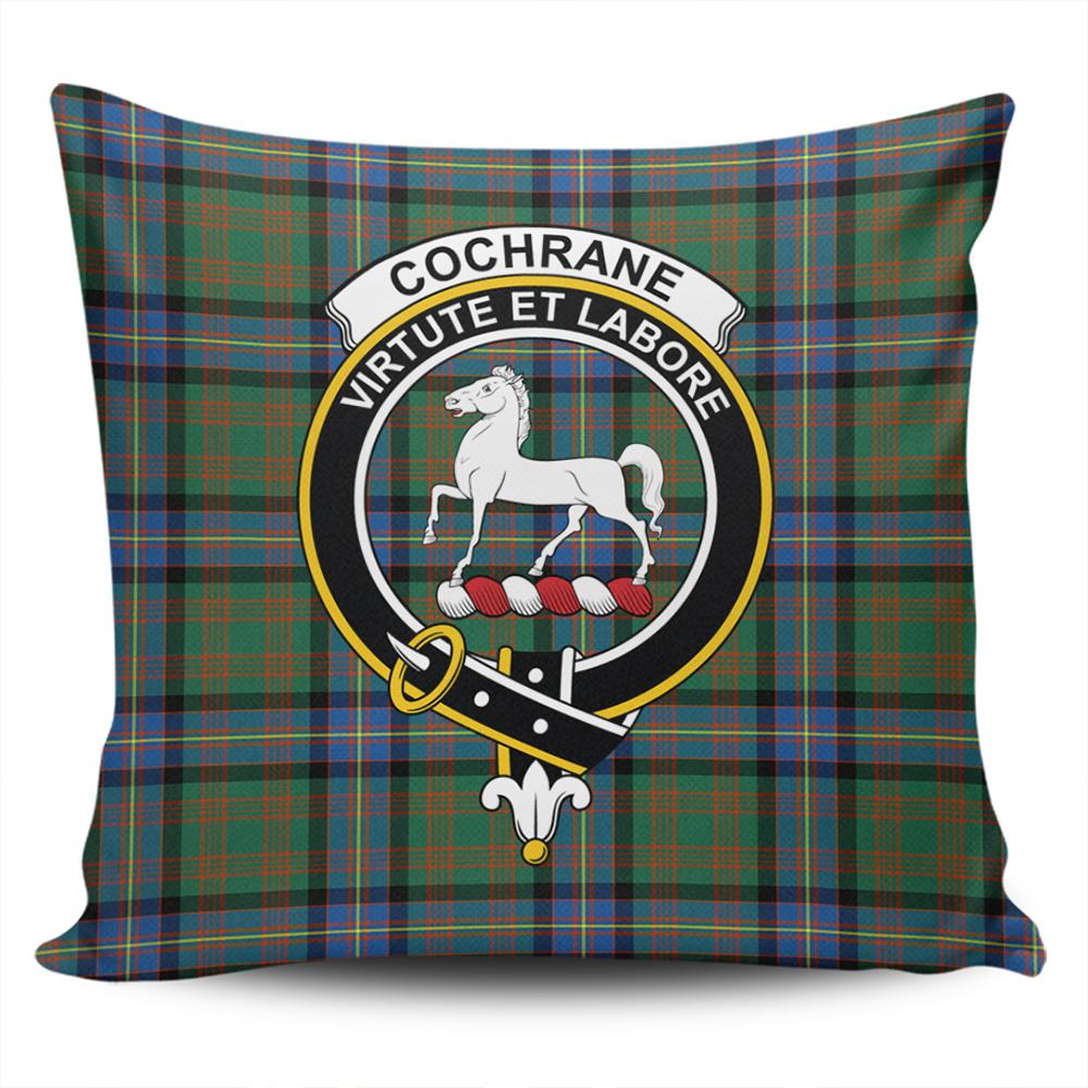 Cochrane Ancient Tartan Classic Crest Pillow Cover