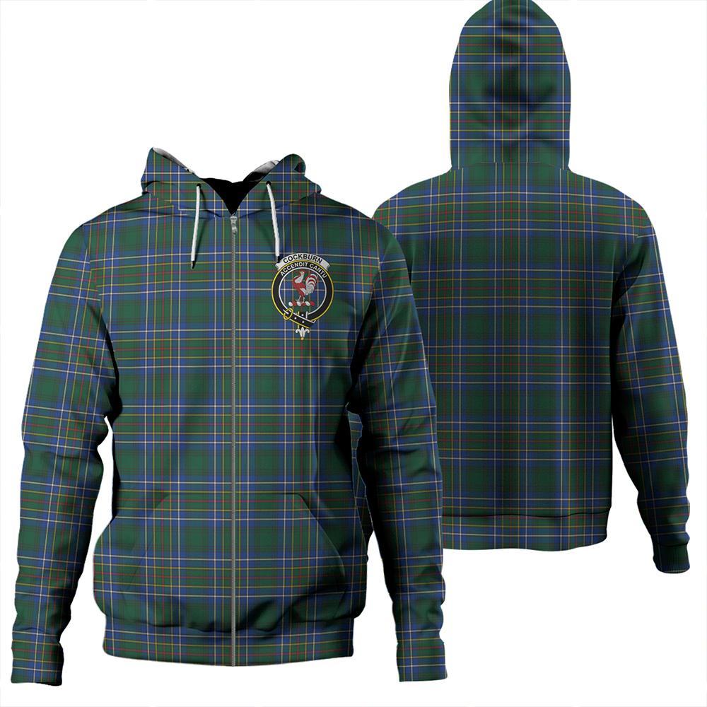 Cockburn Ancient Tartan Classic Crest Zipper Hoodie