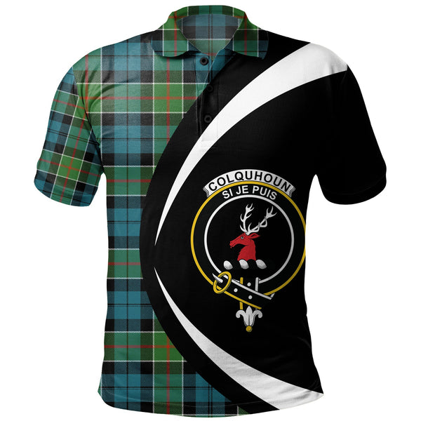 Colquhoun Ancient Clan Badge Tartan Polo Shirt Circle Style Personalized