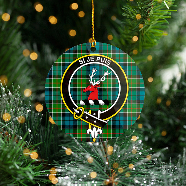 Colquhoun Ancient Clan Badge Tartan Plastic Christmas Ornaments