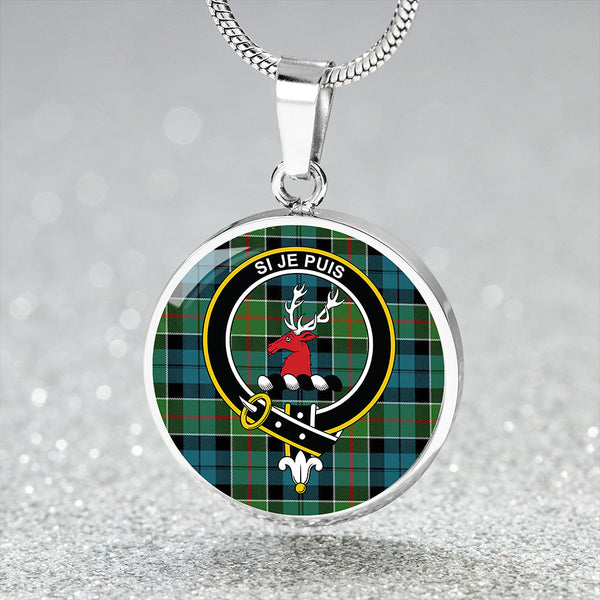 Colquhoun Ancient Clan Badge Tartan Classic Circle Necklace