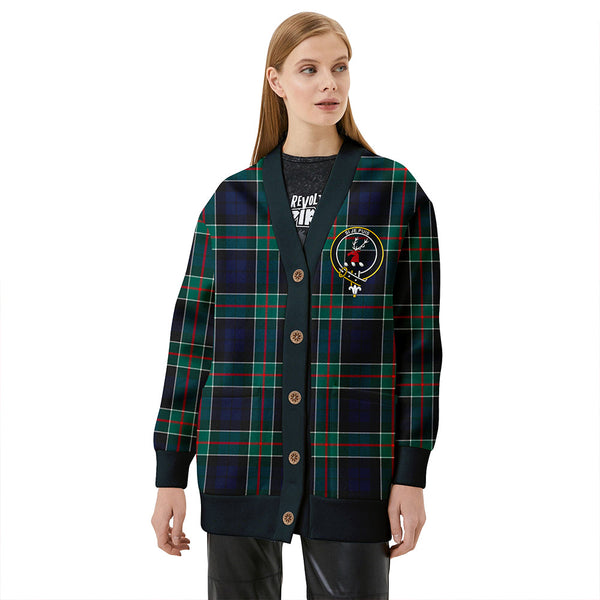 Colquhoun Modern Clan Badge Tartan V-neck Cardigan