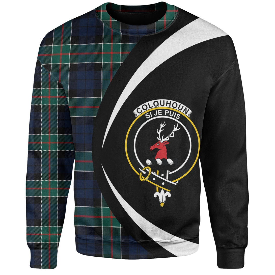 Colquhoun Modern Clan Badge Tartan Sweatshirt Circle Style Personalized