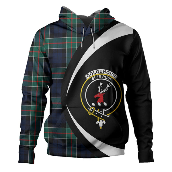 Colquhoun Modern Clan Badge Tartan Hoodie Circle Style