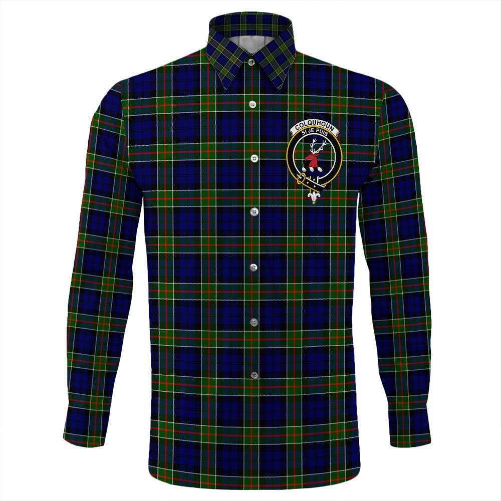 Colquhoun Modern Tartan Classic Crest Long Sleeve Button Shirt