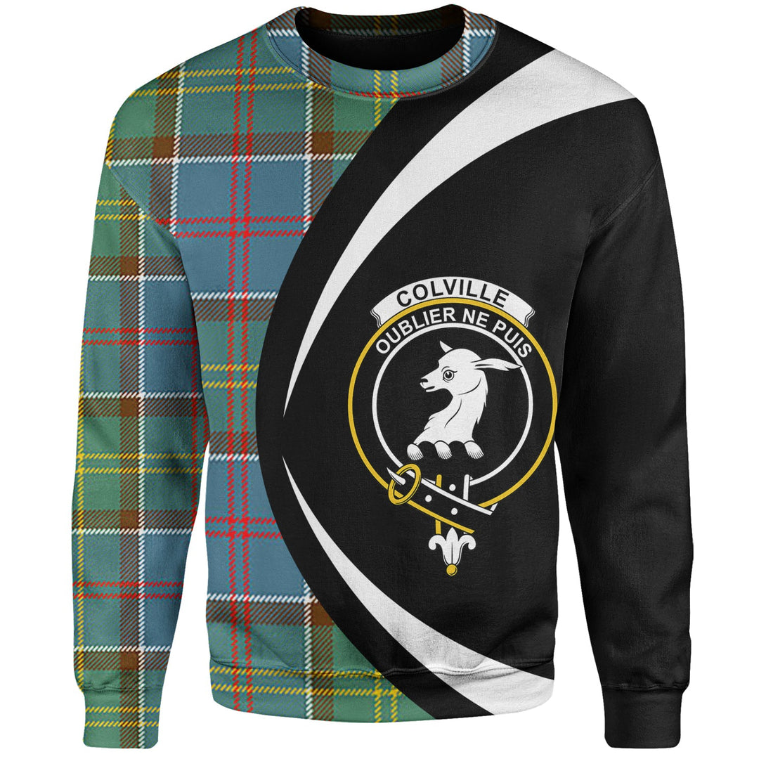 Colville District Clan Badge Tartan Sweatshirt Circle Style Personalized