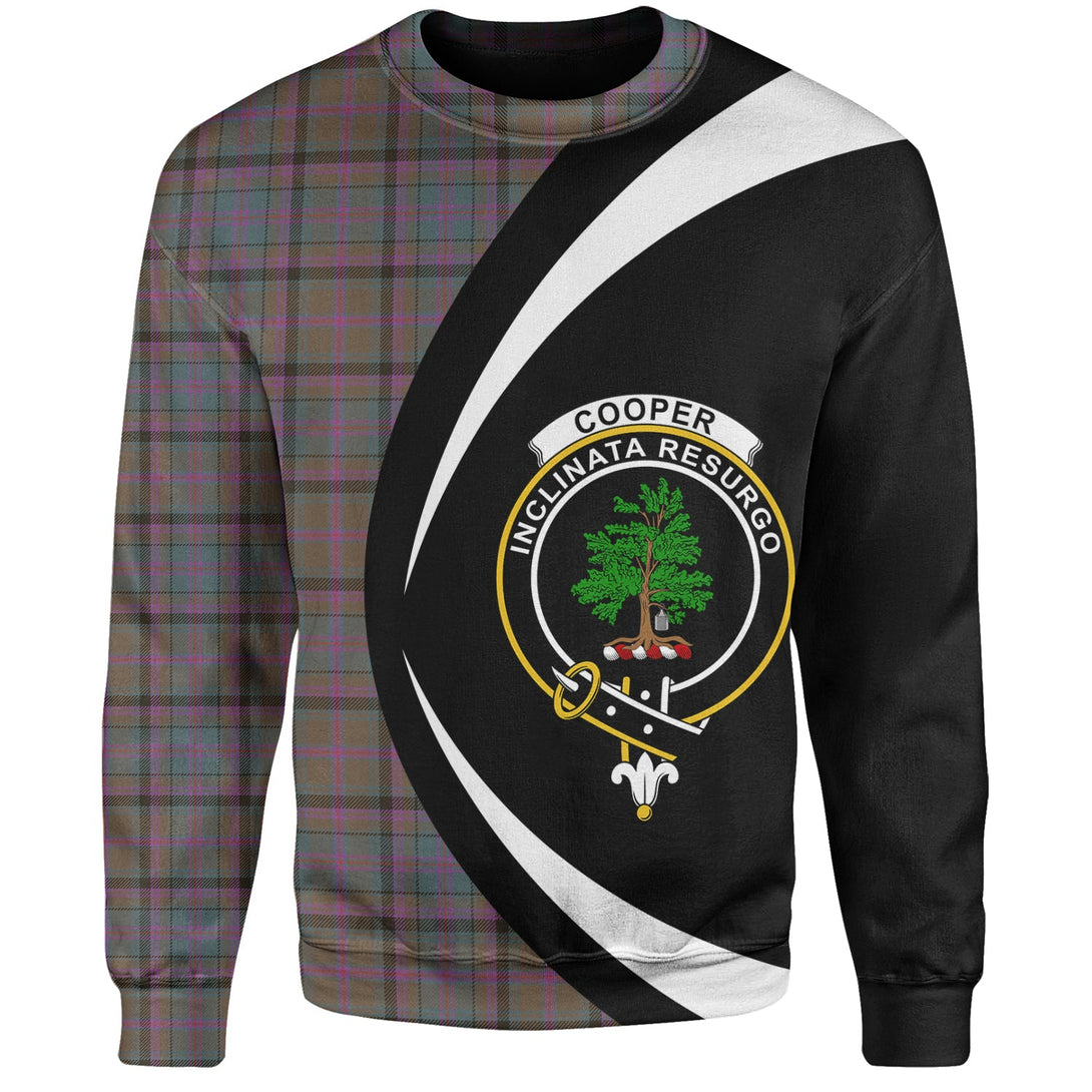 Cooper Weathered Clan Badge Tartan Sweatshirt Circle Style Personalized