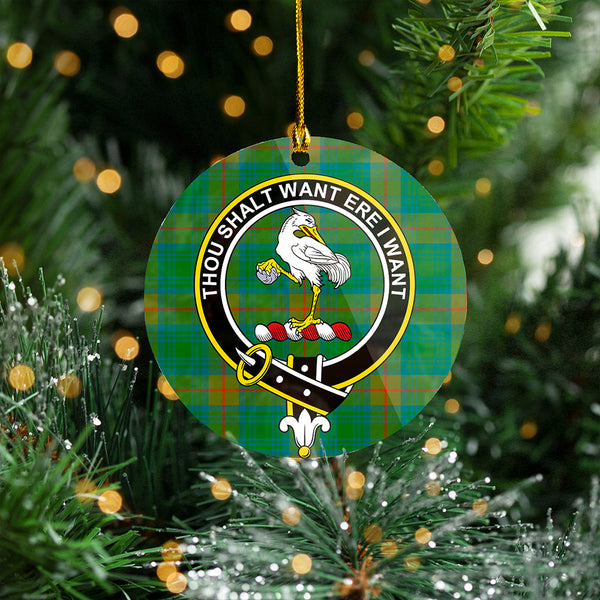 Cranston Ancient Clan Badge Tartan Plastic Christmas Ornaments