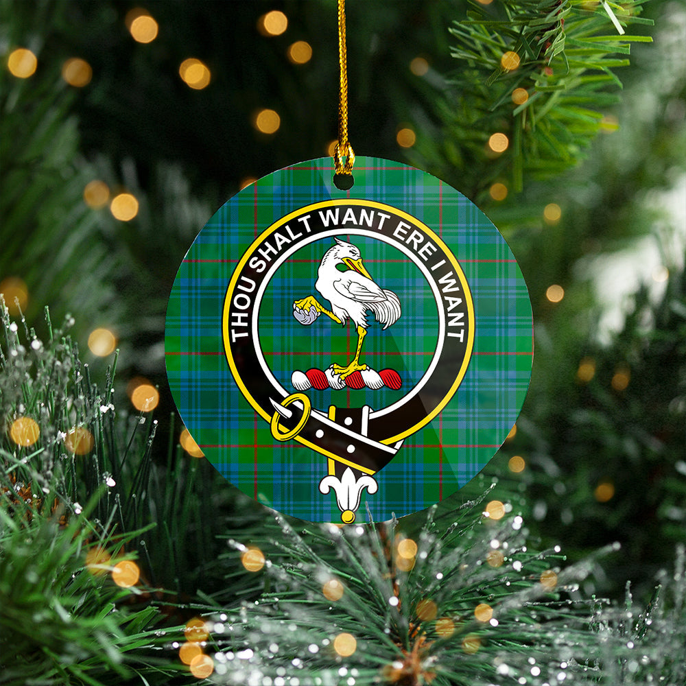 Cranston Modern Clan Badge Tartan Plastic Christmas Ornaments