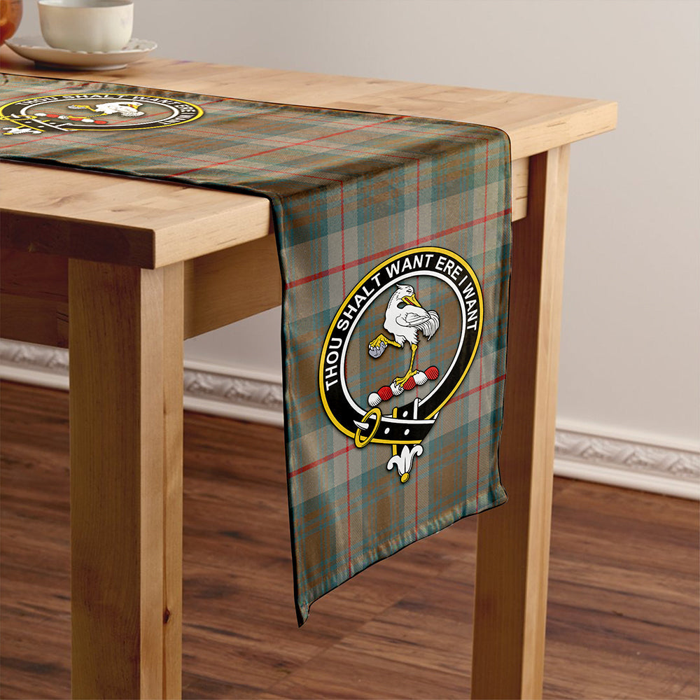 Cranston Weathered Clan Badge Tartan Table Runner