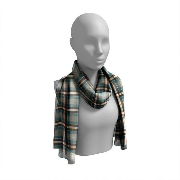 Craparo Weathered Tartan Classic Silk Habotai Long Scarf