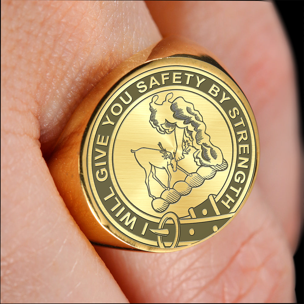 Crawford Clan Badge Engraved Signet Ring