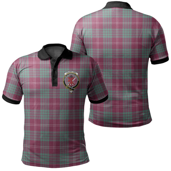 Crawford Ancient Tartan Crest Polo Shirt Black Neck 2 Style