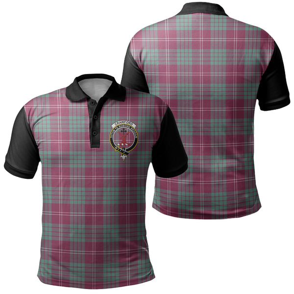 Crawford Ancient Tartan Crest Polo Shirt Black Neck 1 Style