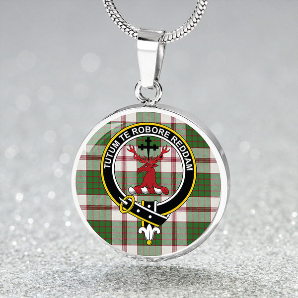 Crawford Arisaid Dance Clan Badge Tartan Classic Circle Necklace