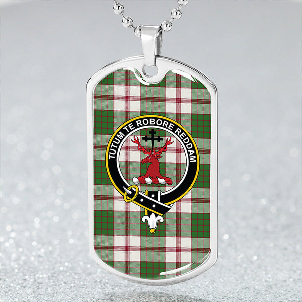 Crawford Arisaid Dance Clan Badge Classic Tartan Dog Tag Necklace