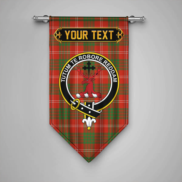 Crawford Red Ancient Clan Badge Tartan Gonfalon Personalize