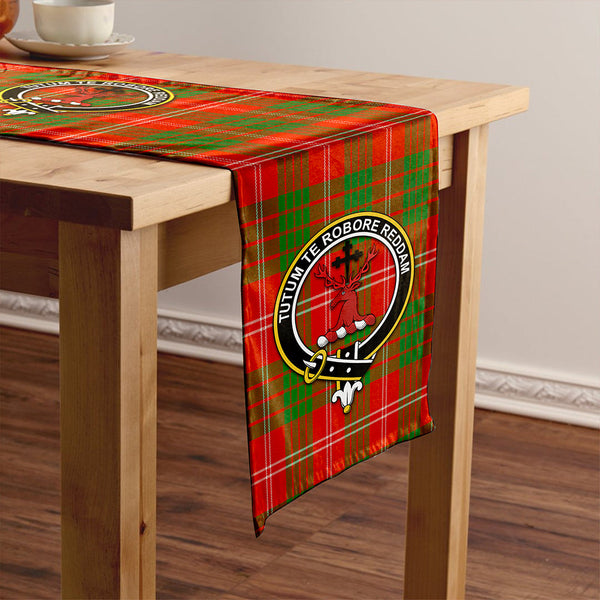 Crawford Red Ancient Clan Badge Tartan Table Runner